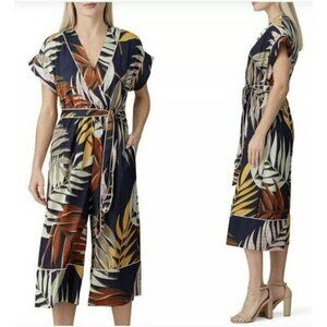 Anthropologie Hutch Tropical Jumpsuit Cropped Wide Leg Size Small